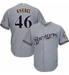 Youth Majestic Milwaukee Brewers 46 Corey Knebel Authentic Grey Road Cool Base MLB Jersey Youth Majestic Milwaukee Brewers 46 Corey Knebel Authentic Grey Road Cool Base MLB Jersey