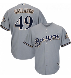 Youth Majestic Milwaukee Brewers 49 Yovani Gallardo Authentic Grey Road Cool Base MLB Jersey Youth Majestic Milwaukee Brewers 49 Yovani Gallardo Authentic Grey Road Cool Base MLB Jersey