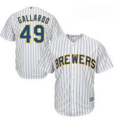 Youth Majestic Milwaukee Brewers 49 Yovani Gallardo Authentic White Alternate Cool Base MLB Jersey Youth Majestic Milwaukee Brewers 49 Yovani Gallardo Authentic White Alternate Cool Base MLB Jersey