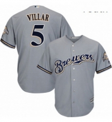 Youth Majestic Milwaukee Brewers 5 Jonathan Villar Replica Grey Road Cool Base MLB Jersey Youth Majestic Milwaukee Brewers 5 Jonathan Villar Replica Grey Road Cool Base MLB Jersey