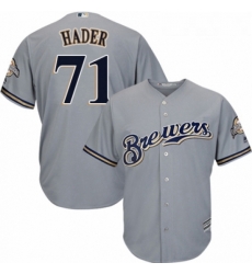 Youth Majestic Milwaukee Brewers 71 Josh Hader Replica Grey Road Cool Base MLB Jersey Youth Majestic Milwaukee Brewers 71 Josh Hader Replica Grey Road Cool Base MLB Jersey