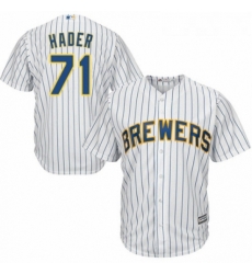 Youth Majestic Milwaukee Brewers 71 Josh Hader Replica White Home Cool Base MLB Jersey Youth Majestic Milwaukee Brewers 71 Josh Hader Replica White Home Cool Base MLB Jersey