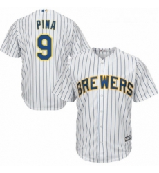 Youth Majestic Milwaukee Brewers 9 Manny Pina Authentic White Home Cool Base MLB Jersey Youth Majestic Milwaukee Brewers 9 Manny Pina Authentic White Home Cool Base MLB Jersey