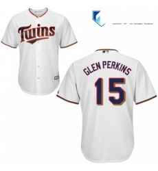 Mens Majestic Minnesota Twins 15 Glen Perkins Replica White Home Cool Base MLB Jersey Mens Majestic Minnesota Twins 15 Glen Perkins Replica White Home Cool Base MLB Jersey