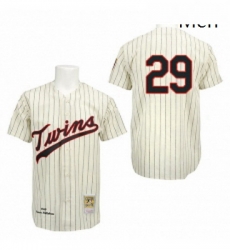 Mens Mitchell and Ness 1969 Minnesota Twins 29 Rod Carew Authentic Cream Throwback MLB Jersey Mens Mitchell and Ness 1969 Minnesota Twins 29 Rod Carew Authentic Cream Throwback MLB Jersey