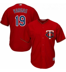 Youth Majestic Minnesota Twins 19 Kennys Vargas Replica Scarlet Alternate Cool Base MLB Jersey Youth Majestic Minnesota Twins 19 Kennys Vargas Replica Scarlet Alternate Cool Base MLB Jersey