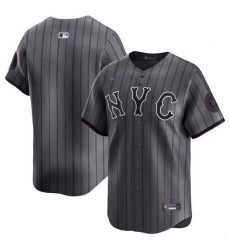 Men New York Mets Blank Graphite 2024 City Connect Limited Stitched Baseball Jersey Men New York Mets Blank Graphite 2024 City Connect Limited Stitched Baseball Jersey