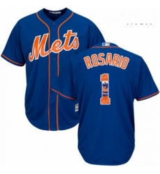Mens Majestic New York Mets 1 Amed Rosario Authentic Royal Blue Team Logo Fashion Cool Base MLB Jersey Mens Majestic New York Mets 1 Amed Rosario Authentic Royal Blue Team Logo Fashion Cool Base MLB Jersey