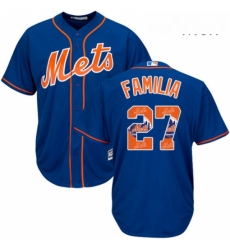 Mens Majestic New York Mets 27 Jeurys Familia Authentic Royal Blue Team Logo Fashion Cool Base MLB Jersey Mens Majestic New York Mets 27 Jeurys Familia Authentic Royal Blue Team Logo Fashion Cool Base MLB Jersey