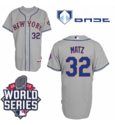 Mens Majestic New York Mets 32 Steven Matz Authentic Grey Road Cool Base 2015 World Series MLB Jersey Mens Majestic New York Mets 32 Steven Matz Authentic Grey Road Cool Base 2015 World Series MLB Jersey