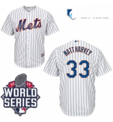 Mens Majestic New York Mets 33 Matt Harvey Authentic White Home Cool Base 2015 World Series MLB Jersey Mens Majestic New York Mets 33 Matt Harvey Authentic White Home Cool Base 2015 World Series MLB Jersey