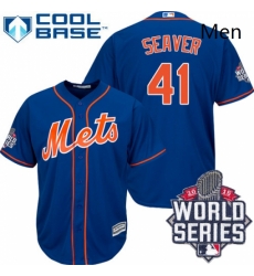 Mens Majestic New York Mets 41 Tom Seaver Replica Royal Blue Alternate Home Cool Base 2015 World Series MLB Jersey Mens Majestic New York Mets 41 Tom Seaver Replica Royal Blue Alternate Home Cool Base 2015 World Series MLB Jersey