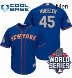 Mens Majestic New York Mets 45 Zack Wheeler Authentic Royal Blue Alternate Road Cool Base 2015 World Series MLB Jersey Mens Majestic New York Mets 45 Zack Wheeler Authentic Royal Blue Alternate Road Cool Base 2015 World Series MLB Jersey