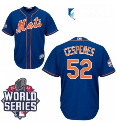 Mens Majestic New York Mets 52 Yoenis Cespedes Authentic Royal Blue Alternate Home Cool Base 2015 World Series MLB Jersey Mens Majestic New York Mets 52 Yoenis Cespedes Authentic Royal Blue Alternate Home Cool Base 2015 World Series MLB Jersey