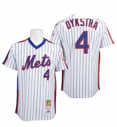 Mens Mitchell and Ness New York Mets 4 Lenny Dykstra Replica WhiteBlue Strip Throwback MLB Jersey Mens Mitchell and Ness New York Mets 4 Lenny Dykstra Replica WhiteBlue Strip Throwback MLB Jersey