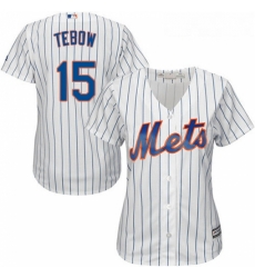 Womens Majestic New York Mets 15 Tim Tebow Replica White Home Cool Base MLB Jersey Womens Majestic New York Mets 15 Tim Tebow Replica White Home Cool Base MLB Jersey