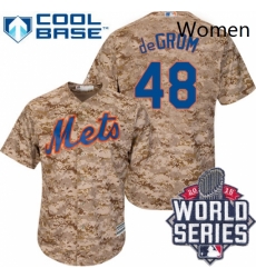 Womens Majestic New York Mets 48 Jacob deGrom Replica Camo 2015 World Series MLB Jersey Womens Majestic New York Mets 48 Jacob deGrom Replica Camo 2015 World Series MLB Jersey