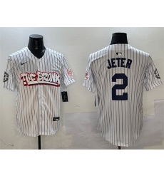 Men New York Yankees 2 Derek Jeter White Bronx Graffiti Vapor Limited Stitched Baseball Jersey Men New York Yankees 2 Derek Jeter White Bronx Graffiti Vapor Limited Stitched Baseball Jersey