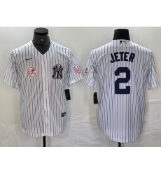 Men New York Yankees 2 Derek Jeter White Cool Base Stitched Baseball Jersey III Men New York Yankees 2 Derek Jeter White Cool Base Stitched Baseball Jersey III