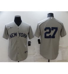 Men New York Yankees 27 Giancarlo Stanton 2021 Grey Field Of Dreams Cool Base Stitched Baseball jersey Men New York Yankees 27 Giancarlo Stanton 2021 Grey Field Of Dreams Cool Base Stitched Baseball jersey