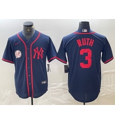 Men New York Yankees 3 Babe Ruth Navy Cool Base Stitched Baseball Jersey 1 Men New York Yankees 3 Babe Ruth Navy Cool Base Stitched Baseball Jersey 1