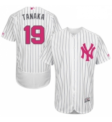 Mens Majestic New York Yankees 19 Masahiro Tanaka Authentic White 2016 Mothers Day Fashion Flex Base Jersey Mens Majestic New York Yankees 19 Masahiro Tanaka Authentic White 2016 Mothers Day Fashion Flex Base Jersey