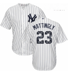 Mens Majestic New York Yankees 23 Don Mattingly Authentic White Team Logo Fashion MLB Jersey Mens Majestic New York Yankees 23 Don Mattingly Authentic White Team Logo Fashion MLB Jersey