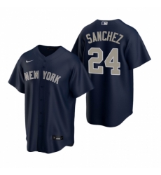 Mens Nike New York Yankees 24 Gary Sanchez Navy Alternate Stitched Baseball Jerse Mens Nike New York Yankees 24 Gary Sanchez Navy Alternate Stitched Baseball Jerse
