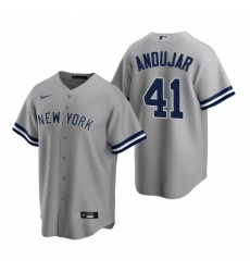 Mens Nike New York Yankees 41 Miguel Andujar Gray Road Stitched Baseball Jersey Mens Nike New York Yankees 41 Miguel Andujar Gray Road Stitched Baseball Jersey