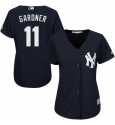 Womens Majestic New York Yankees 11 Brett Gardner Authentic Navy Blue Alternate MLB Jersey Womens Majestic New York Yankees 11 Brett Gardner Authentic Navy Blue Alternate MLB Jersey