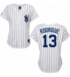 Womens Majestic New York Yankees 13 Alex Rodriguez Replica WhiteBlack Strip MLB Jersey Womens Majestic New York Yankees 13 Alex Rodriguez Replica WhiteBlack Strip MLB Jersey
