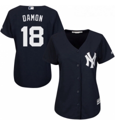 Womens Majestic New York Yankees 18 Johnny Damon Replica Navy Blue Alternate MLB Jersey Womens Majestic New York Yankees 18 Johnny Damon Replica Navy Blue Alternate MLB Jersey