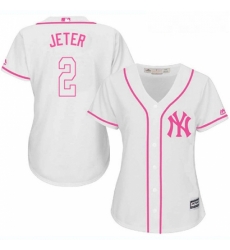 Womens Majestic New York Yankees 2 Derek Jeter Authentic White Fashion Cool Base MLB Jersey Womens Majestic New York Yankees 2 Derek Jeter Authentic White Fashion Cool Base MLB Jersey