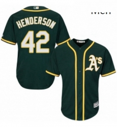 Mens Majestic Oakland Athletics 42 Dave Henderson Replica Green Alternate 1 Cool Base MLB Jersey Mens Majestic Oakland Athletics 42 Dave Henderson Replica Green Alternate 1 Cool Base MLB Jersey