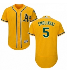 Mens Majestic Oakland Athletics 5 Jake Smolinski Gold Alternate Flex Base Authentic Collection MLB Jersey Mens Majestic Oakland Athletics 5 Jake Smolinski Gold Alternate Flex Base Authentic Collection MLB Jersey