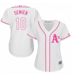 Womens Majestic Oakland Athletics 10 Marcus Semien Replica White Fashion Cool Base MLB Jersey Womens Majestic Oakland Athletics 10 Marcus Semien Replica White Fashion Cool Base MLB Jersey