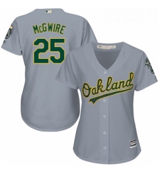Womens Majestic Oakland Athletics 25 Mark McGwire Authentic Grey Road Cool Base MLB Jersey Womens Majestic Oakland Athletics 25 Mark McGwire Authentic Grey Road Cool Base MLB Jersey
