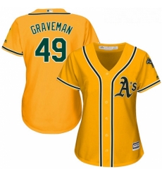 Womens Majestic Oakland Athletics 49 Kendall Graveman Authentic Gold Alternate 2 Cool Base MLB Jersey Womens Majestic Oakland Athletics 49 Kendall Graveman Authentic Gold Alternate 2 Cool Base MLB Jersey