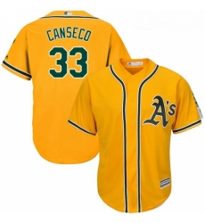 Youth Majestic Oakland Athletics 33 Jose Canseco Replica Gold Alternate 2 Cool Base MLB Jersey Youth Majestic Oakland Athletics 33 Jose Canseco Replica Gold Alternate 2 Cool Base MLB Jersey