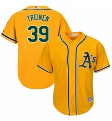 Youth Majestic Oakland Athletics 39 Blake Treinen Authentic Gold Alternate 2 Cool Base MLB Jersey Youth Majestic Oakland Athletics 39 Blake Treinen Authentic Gold Alternate 2 Cool Base MLB Jersey