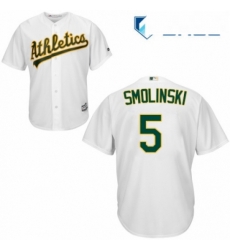 Youth Majestic Oakland Athletics 5 Jake Smolinski Authentic White Home Cool Base MLB Jersey Youth Majestic Oakland Athletics 5 Jake Smolinski Authentic White Home Cool Base MLB Jersey