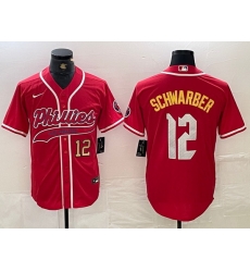Men Philadelphia Phillies 12 Kyle Schwarber Red 2024 City Connect Limited Stitched Jersey 1 Men Philadelphia Phillies 12 Kyle Schwarber Red 2024 City Connect Limited Stitched Jersey 1
