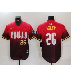 Men Philadelphia Phillies 26 Chase Utley Red 2024 City Connect Limited Stitched Jersey 2 Men Philadelphia Phillies 26 Chase Utley Red 2024 City Connect Limited Stitched Jersey 2