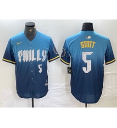 Men Philadelphia Phillies 5 Bryson Stott Blue 2024 City Connect Limited Stitched Jersey 2 Men Philadelphia Phillies 5 Bryson Stott Blue 2024 City Connect Limited Stitched Jersey 2