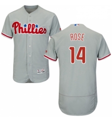 Mens Majestic Philadelphia Phillies 14 Pete Rose Grey Road Flex Base Authentic Collection MLB Jersey Mens Majestic Philadelphia Phillies 14 Pete Rose Grey Road Flex Base Authentic Collection MLB Jersey