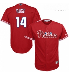 Mens Majestic Philadelphia Phillies 14 Pete Rose Replica Red Alternate Cool Base MLB Jersey Mens Majestic Philadelphia Phillies 14 Pete Rose Replica Red Alternate Cool Base MLB Jersey
