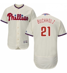 Mens Majestic Philadelphia Phillies 21 Clay Buchholz Cream Flexbase Authentic Collection MLB Jersey Mens Majestic Philadelphia Phillies 21 Clay Buchholz Cream Flexbase Authentic Collection MLB Jersey