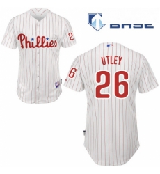 Mens Majestic Philadelphia Phillies 26 Chase Utley Replica WhiteRed Strip Home Cool Base MLB Jersey Mens Majestic Philadelphia Phillies 26 Chase Utley Replica WhiteRed Strip Home Cool Base MLB Jersey