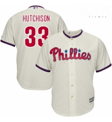 Mens Majestic Philadelphia Phillies 33 Drew Hutchison Replica Cream Alternate Cool Base MLB Jersey Mens Majestic Philadelphia Phillies 33 Drew Hutchison Replica Cream Alternate Cool Base MLB Jersey