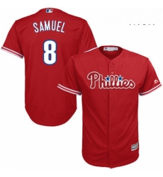 Mens Majestic Philadelphia Phillies 8 Juan Samuel Replica Red Alternate Cool Base MLB Jersey Mens Majestic Philadelphia Phillies 8 Juan Samuel Replica Red Alternate Cool Base MLB Jersey